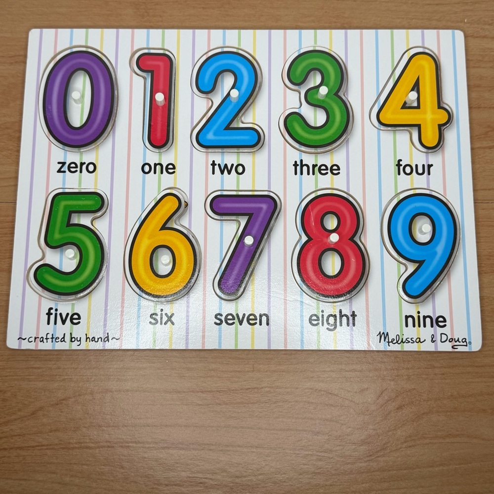 Melissa & Doug Fresh Start Wooden Numbers Peg Puzzle